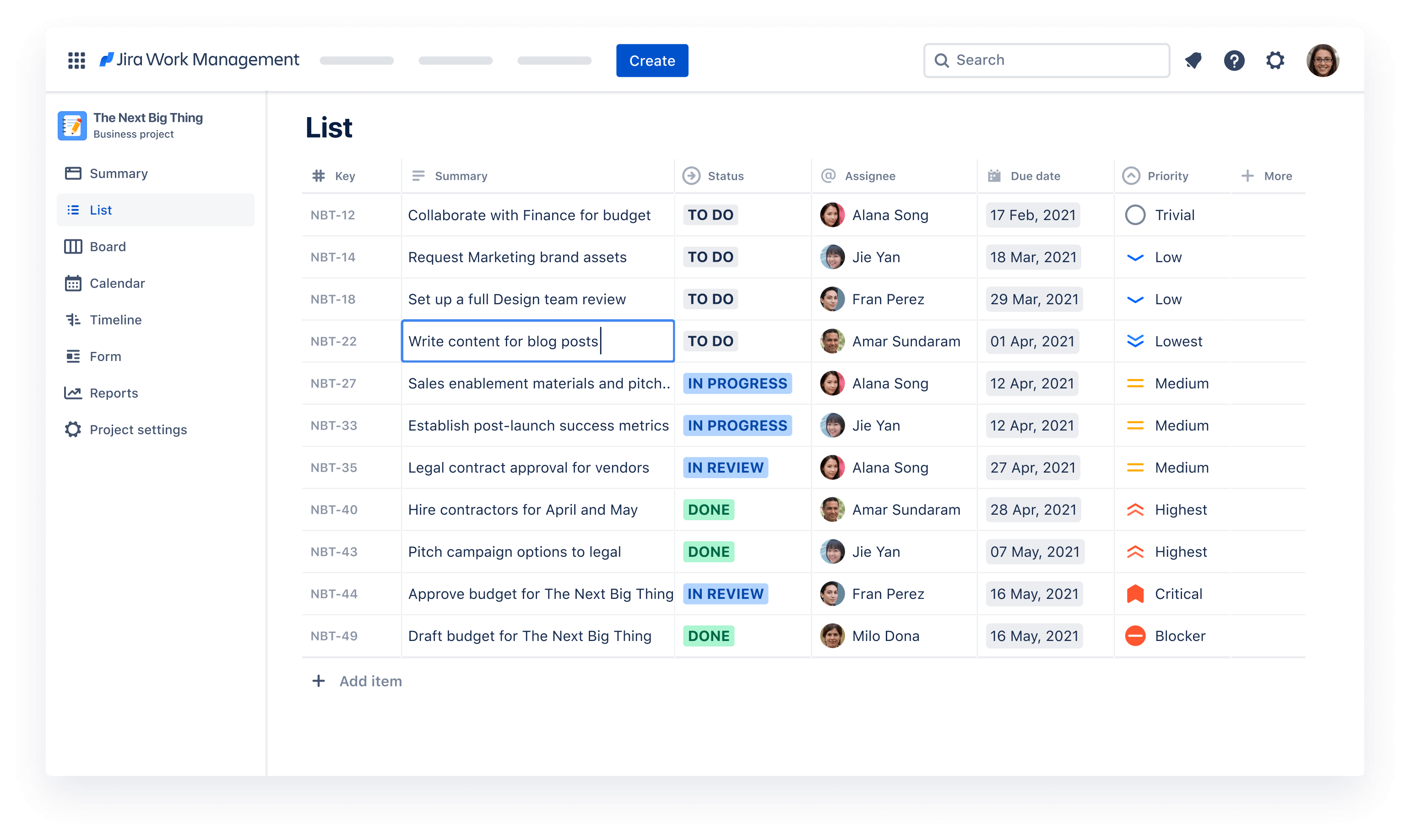 Jira Work Management support